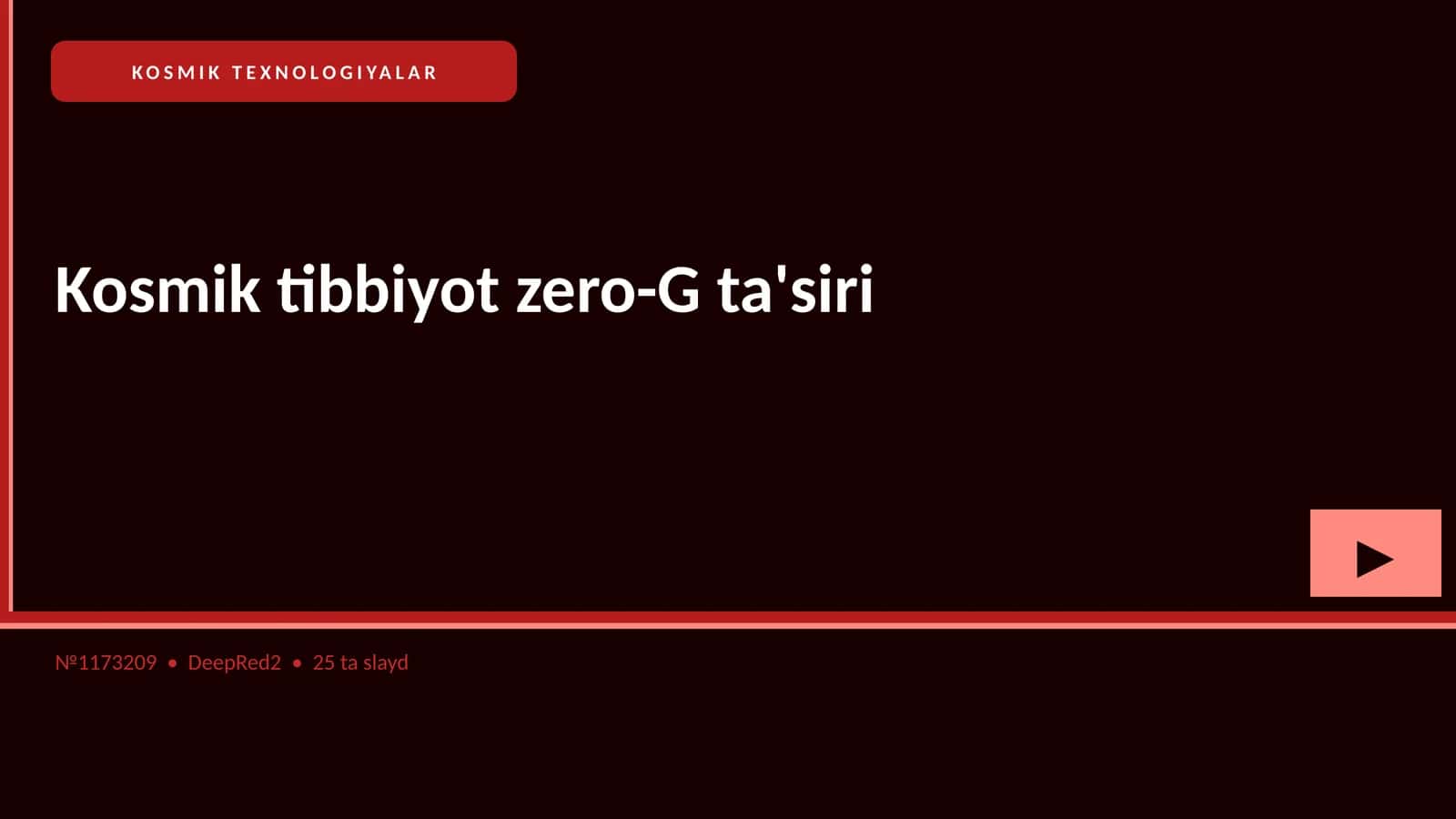 Kosmik tibbiyot zero-G ta'siri 1