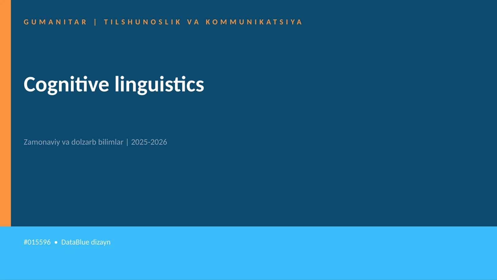 Cognitive linguistics 1