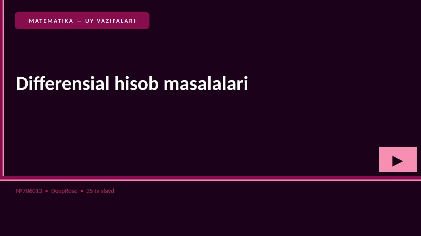 Differensial hisob masalalari 1