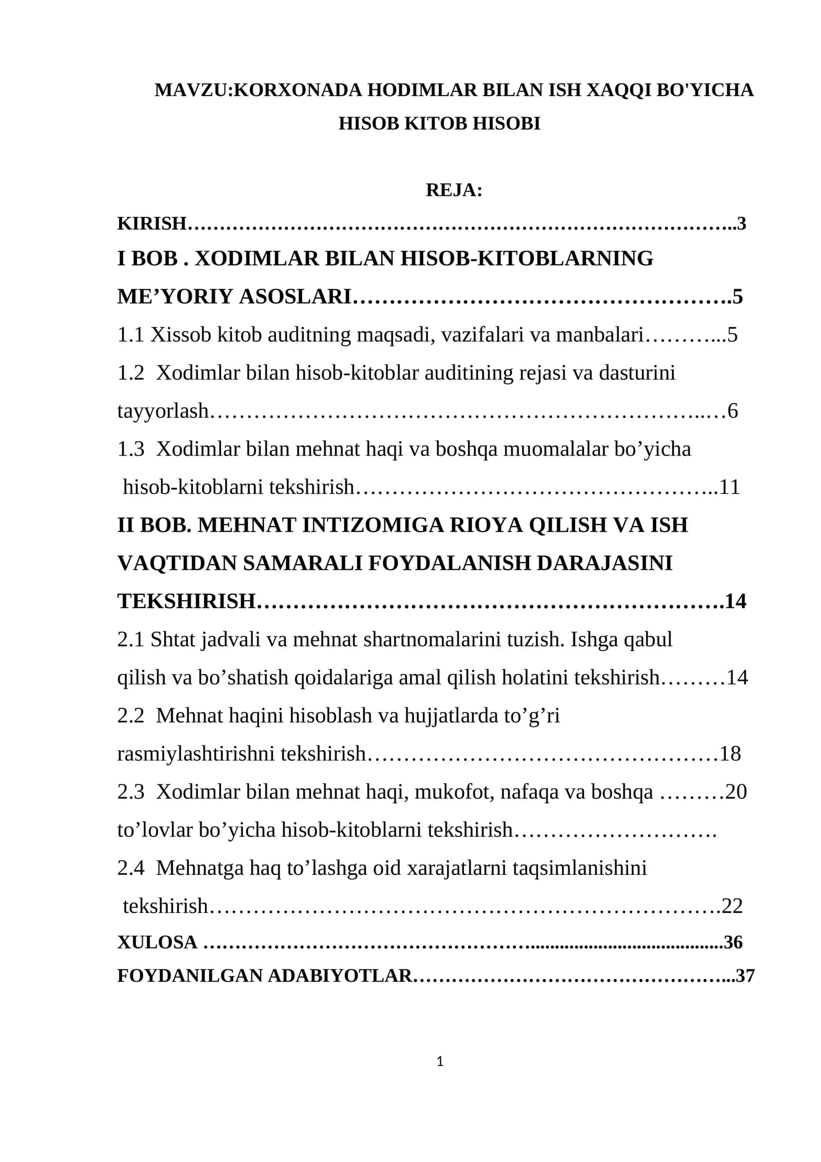 KORXONADA HODIMLAR BILAN ISH XAQQI BO'YICHA HISOB KITOB HISOBI 1