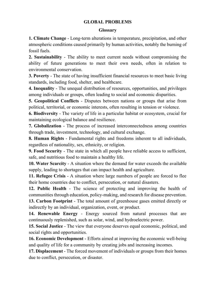 GLOBAL PROBLEMS 1