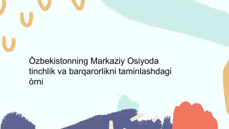 O'zbekiston Markaziy Osiyoda 1