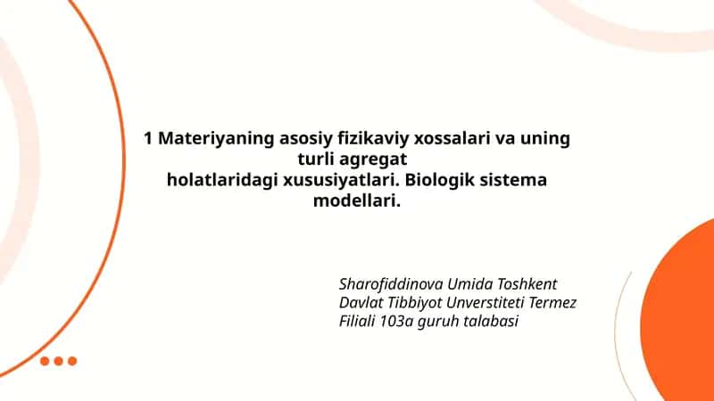 Biologik sistema modellari 1