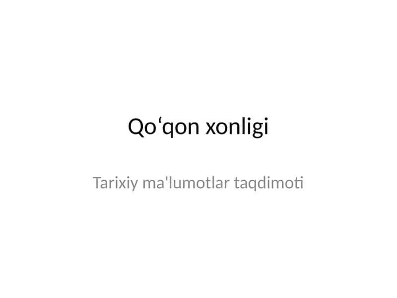 Qo‘qon xonligi 1