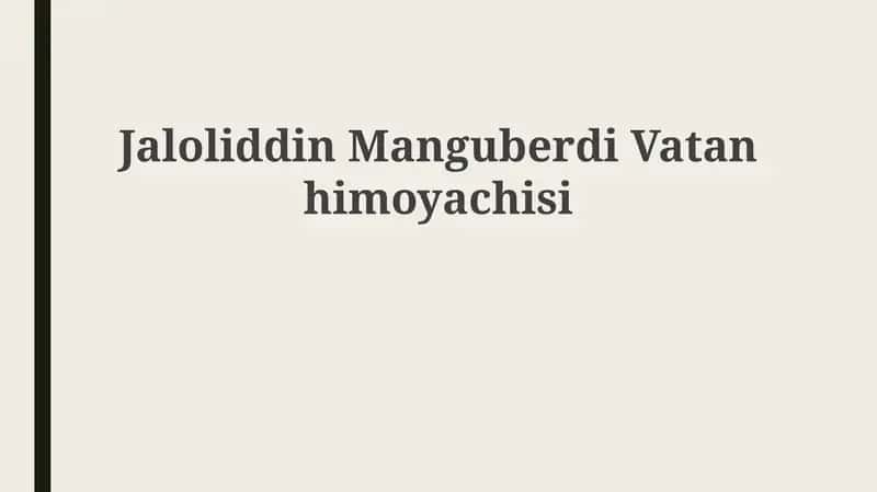 Jaloliddin Manguberdi: Hayoti va Kelib Chikishi 1