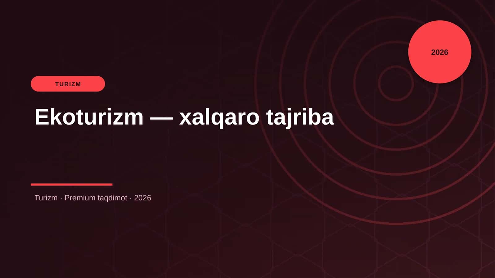 Ekoturizm — xalqaro tajriba 1