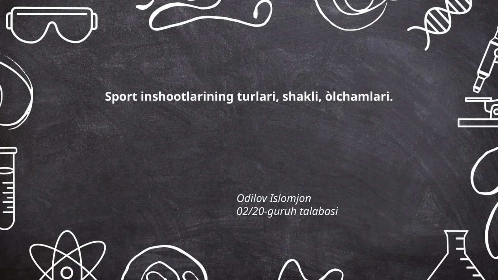 Sport inshootlarining turlari, shakli, òlchamlari 1