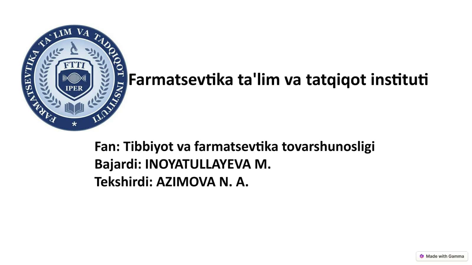 Kimyoterapiyadorivositalarining tovarshunoslik tahlili 1