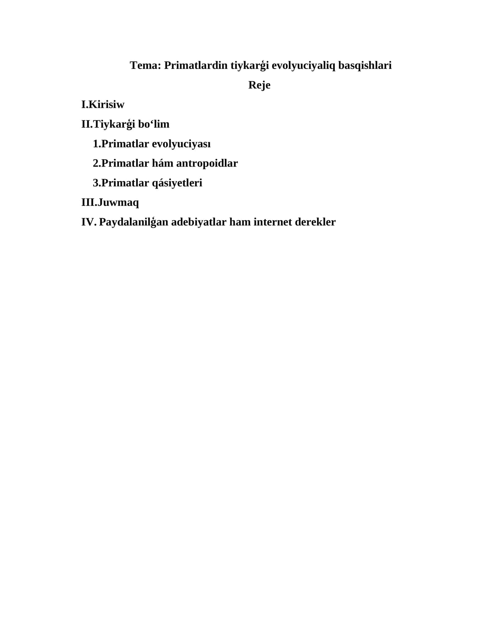 Primatlardin tiykarģi evolyuciyaliq basqishlari 1