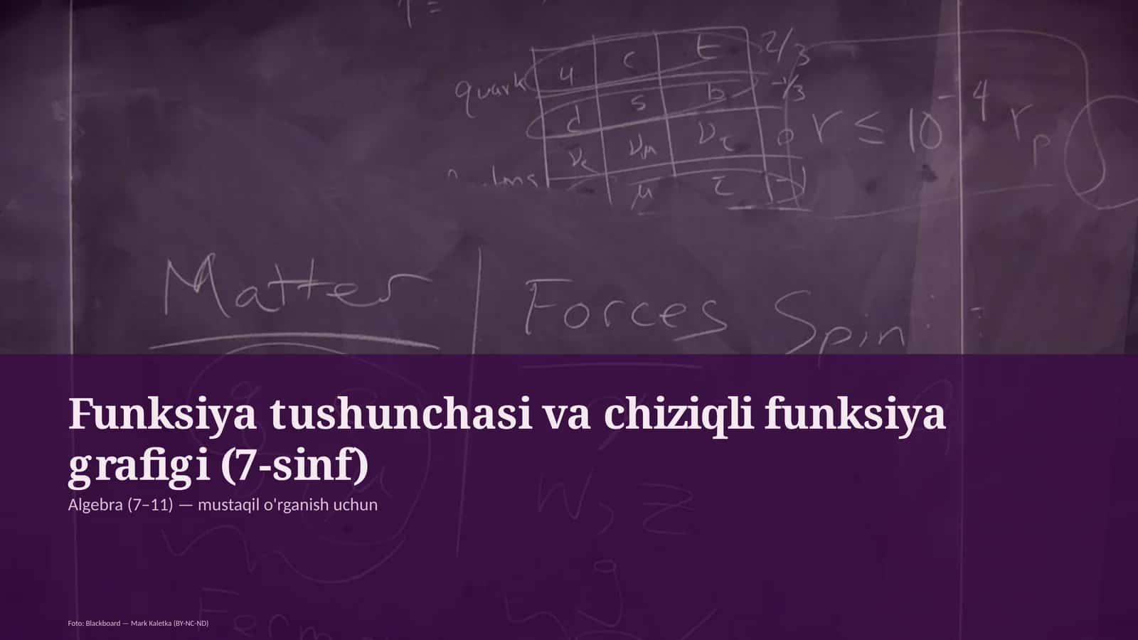 Funksiya tushunchasi va chiziqli funksiya grafigi (7-sinf) 1