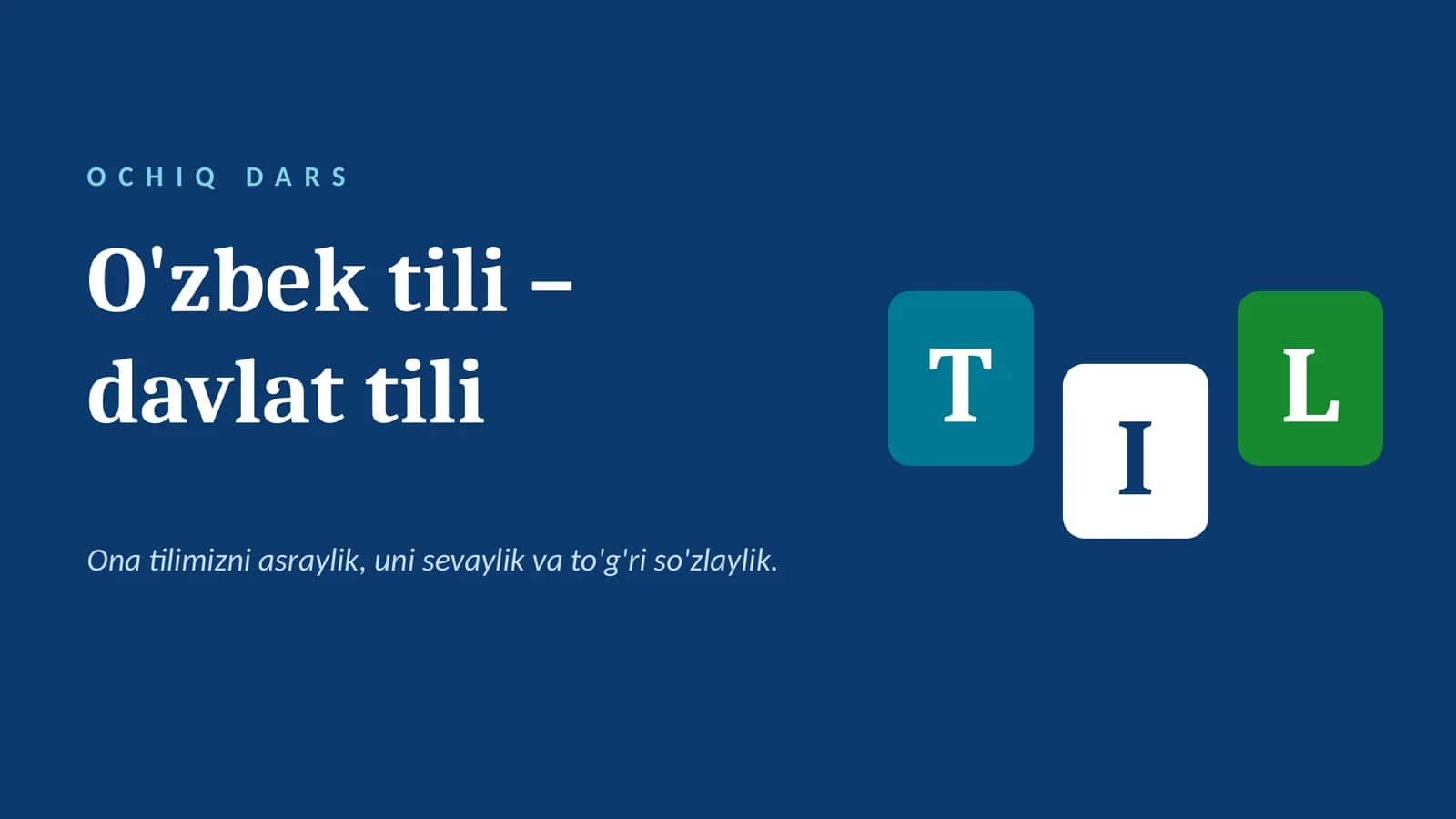 21 - oktabr. OCHIQ DARS REJASI. O'zbek tiliga davlat tili berilgan kun mavzusida ochiq dars 1