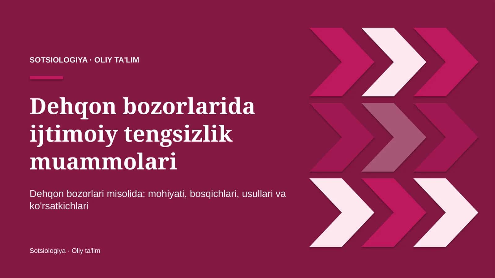 Dehqon bozorlarida ijtimoiy tengsizlik muammolari 1