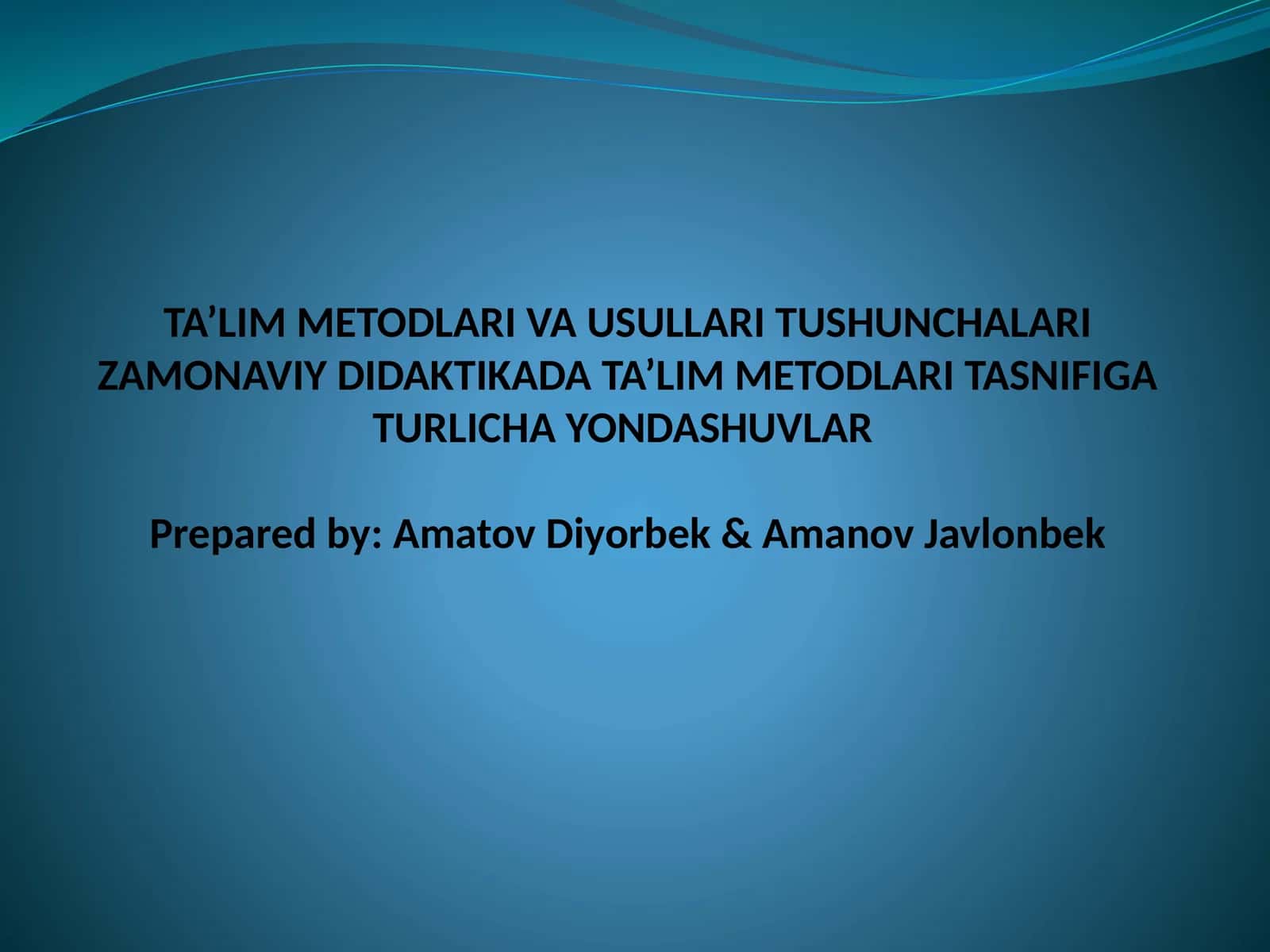 Ta’lim Metodlari va Usullari Tushunchalari 1