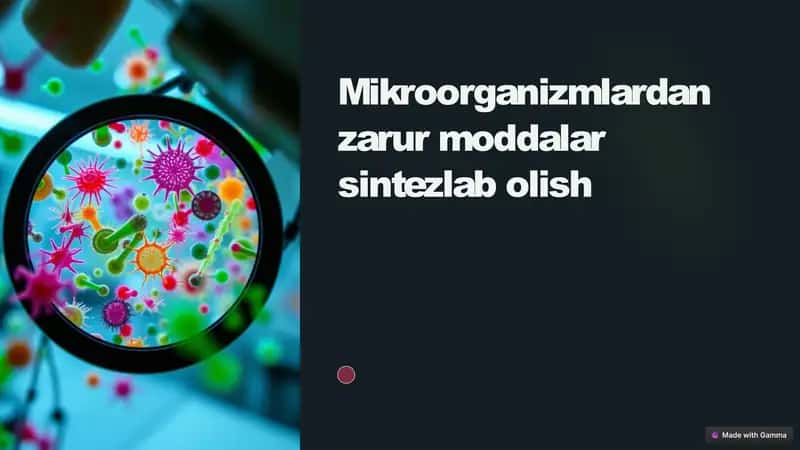 Mikroorganizmlardan zarur moddalar sintezlab olish 1
