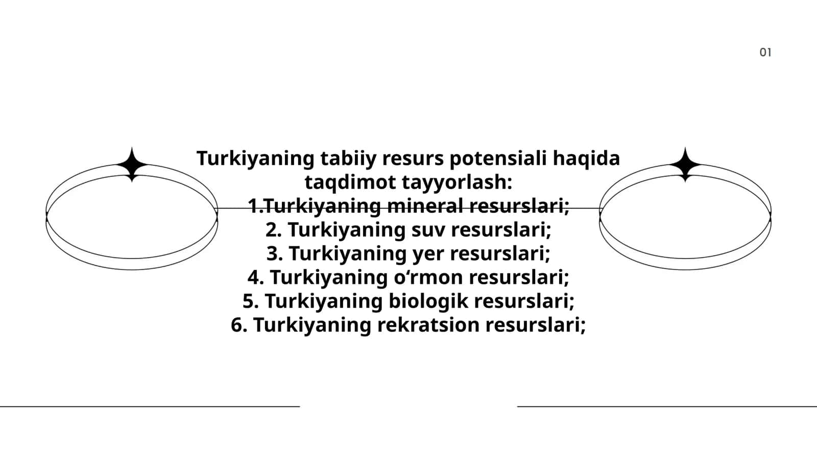 Turkiyaning tabiiy resurs potensiali haqida taqdimot tayyorlash 1
