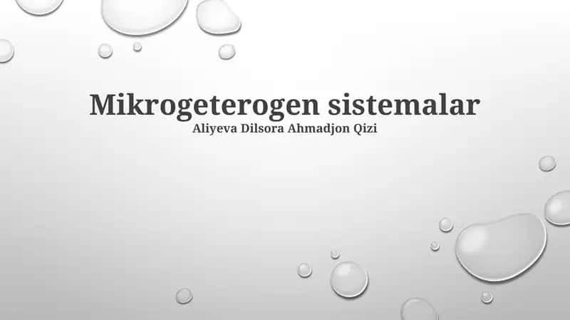Mikrogeterogen sistemalar 1