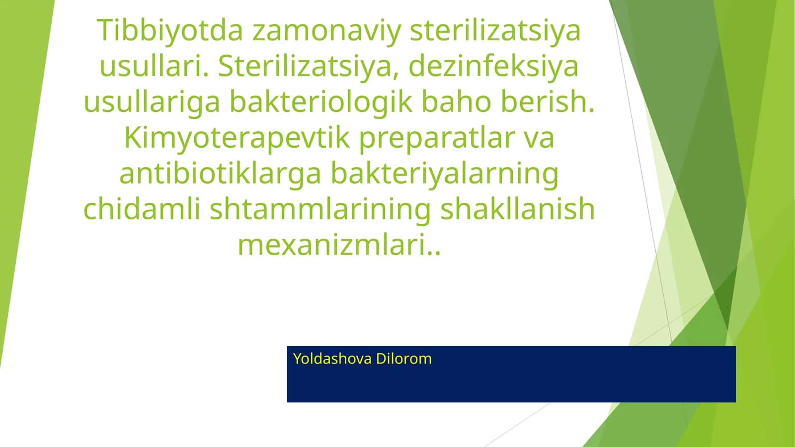 Tibbiyotda zamonaviy sterilizatsiya usullari 1