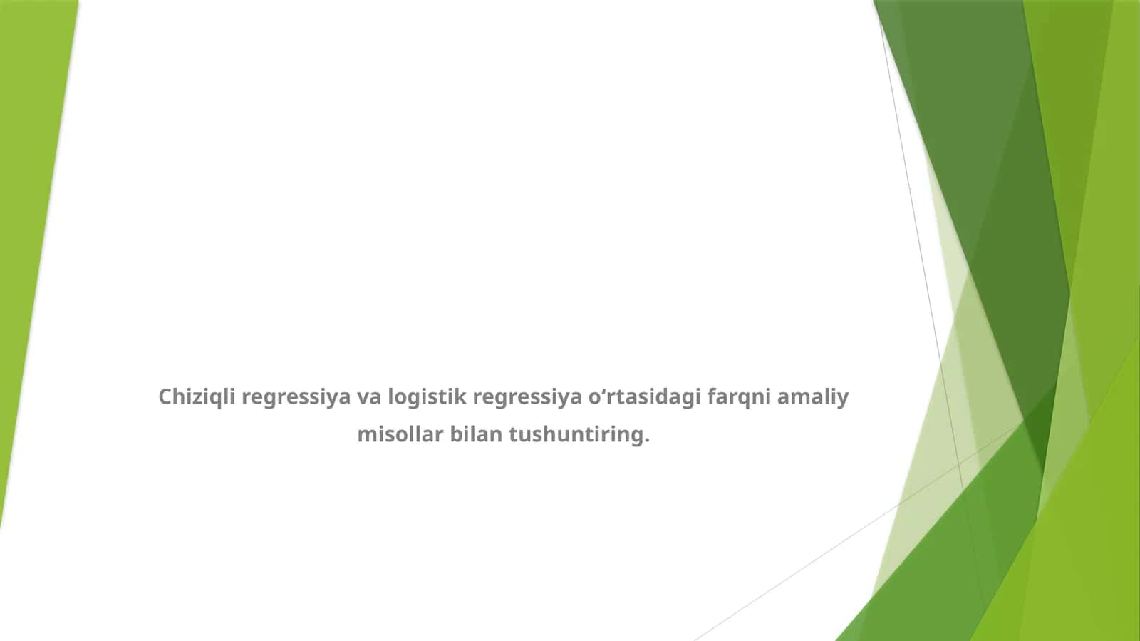 Chiziqli regressiya va logistik regressiya orasidagi farq 1