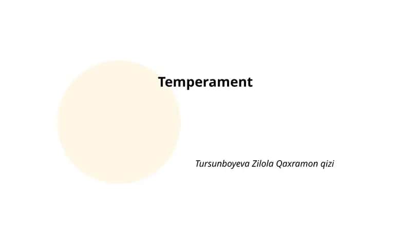 Temperament 1