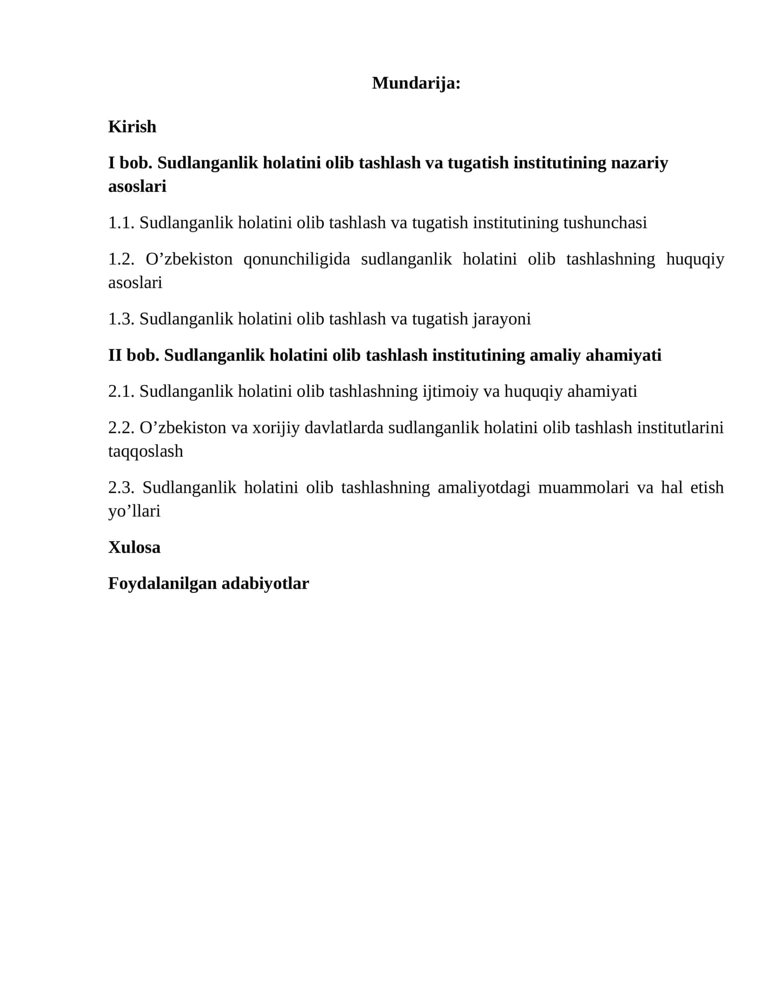 Sudlanganlik holatini olib tashlash va tugatish institutining nazariy asoslari 1