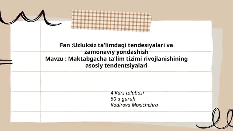 Uzluksiz ta'limdagi tendesiyalari va zamonaviy yondashish 1