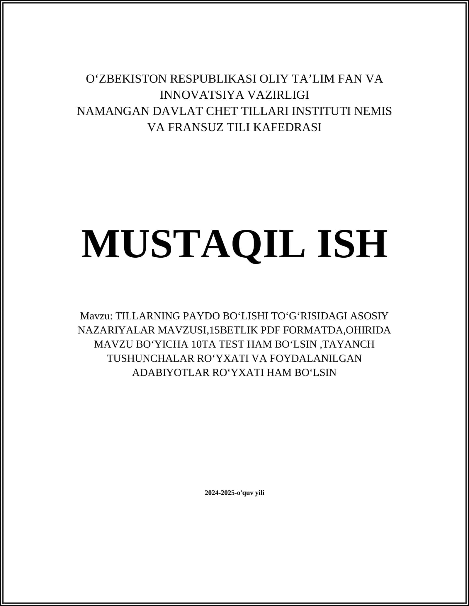 TILLARNING PAYDO BOʻLISHI TOʻGʻRISIDAGI ASOSIY NAZARIYALAR 1