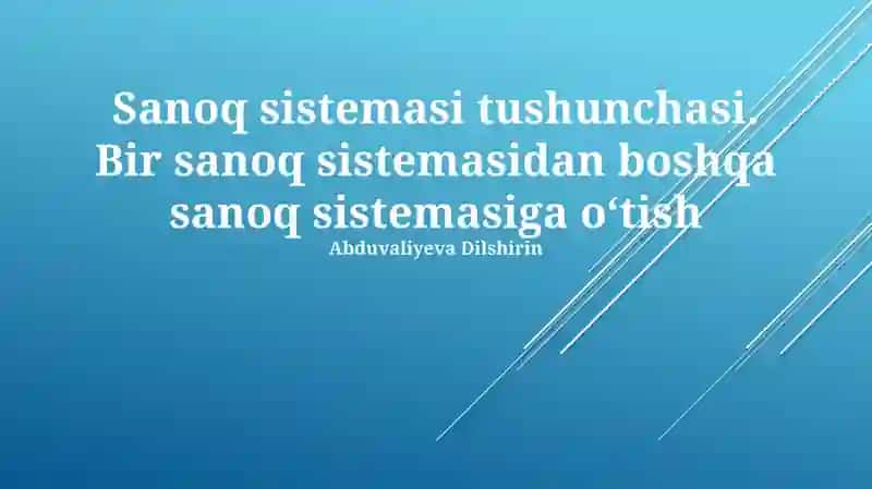 Sonlar tizimlari