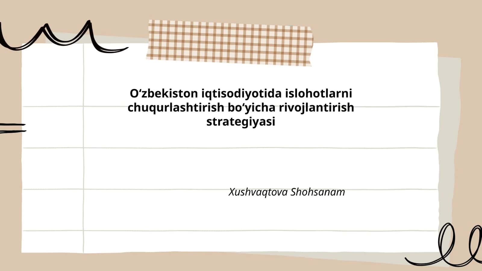 Oʻzbekiston iqtisodiyotida islohotlarni chuqurlashtirish boʻyicha rivojlantirish strategiyasi 1