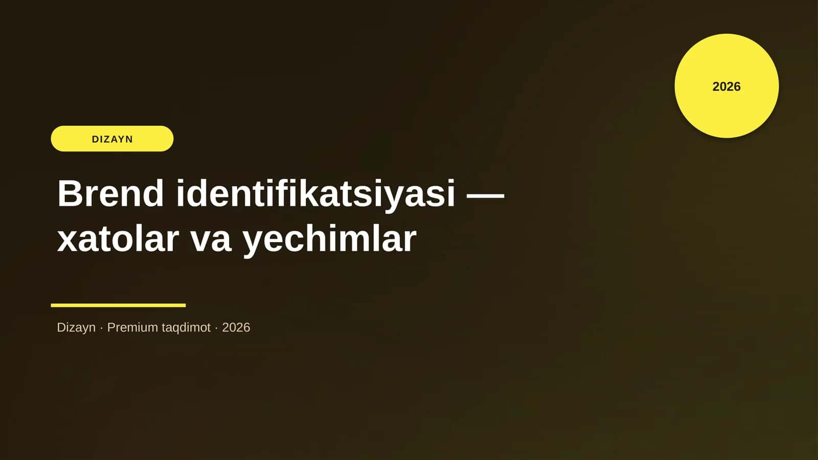 Brend identifikatsiyasi — xatolar va yechimlar 1