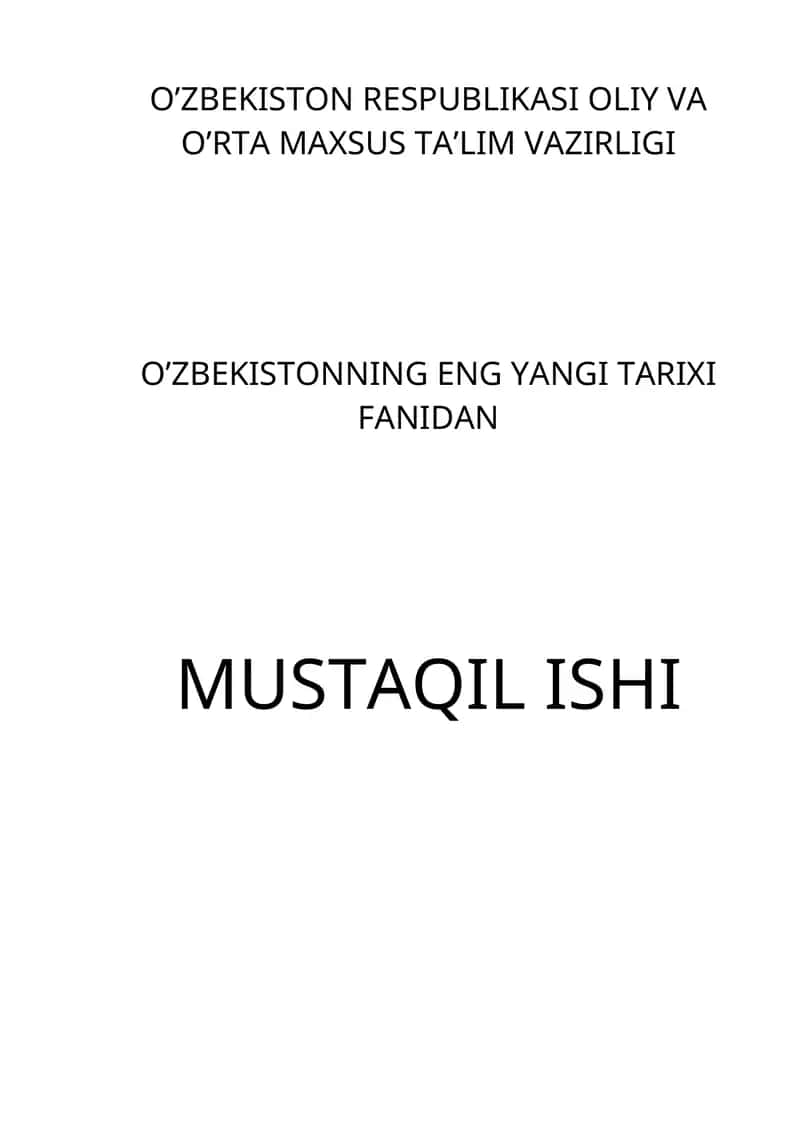 O'zbekistonning Mustaqilligi 1