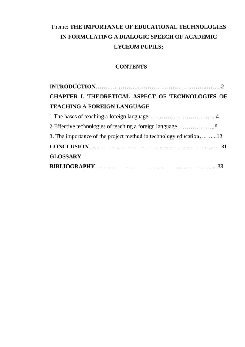 THE IMPORTANCE OF EDUCATIONAL TECHNOLOGIES IN FORMULATING A DIALOGIC SPEECH OF ACADEMIC LYCEUM PUPILS 1