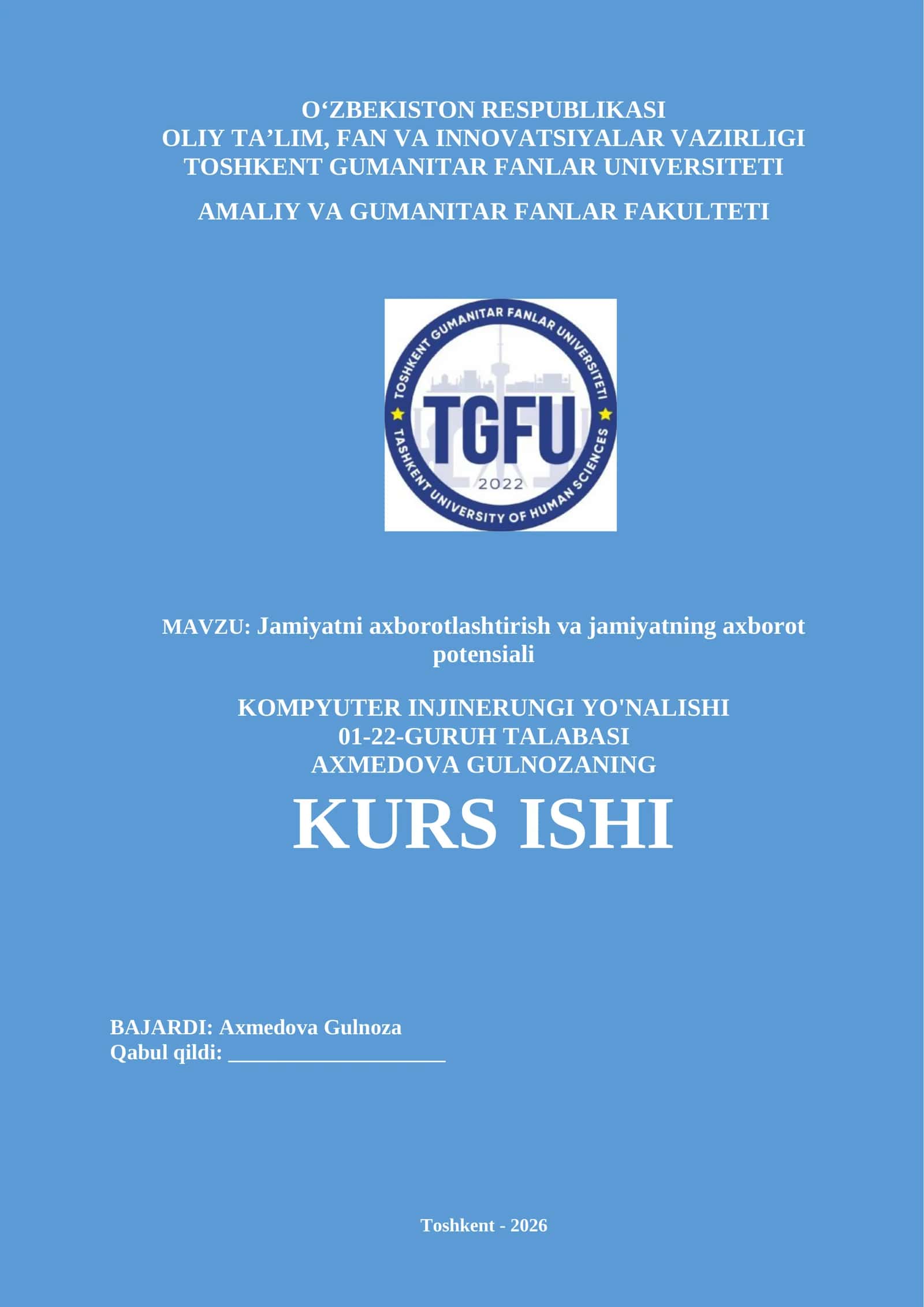 Computer Engineering Direction Course Work 1