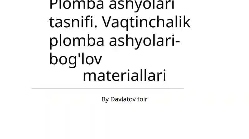 Polimerli to'ldirgichlar 1