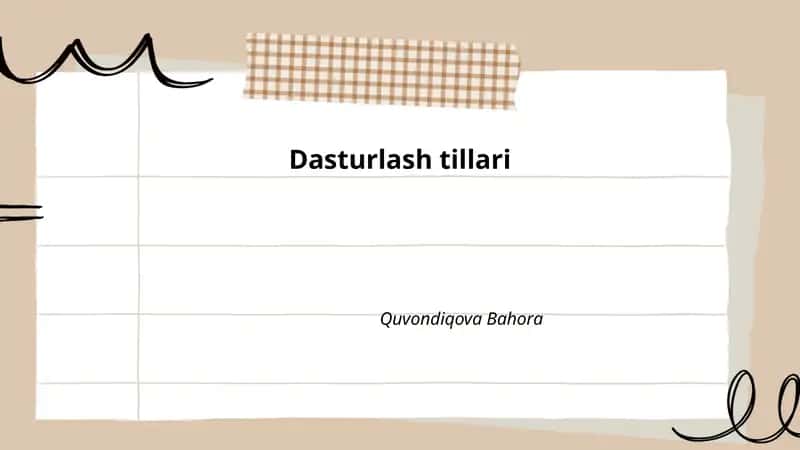 Dasturlash tillari 1