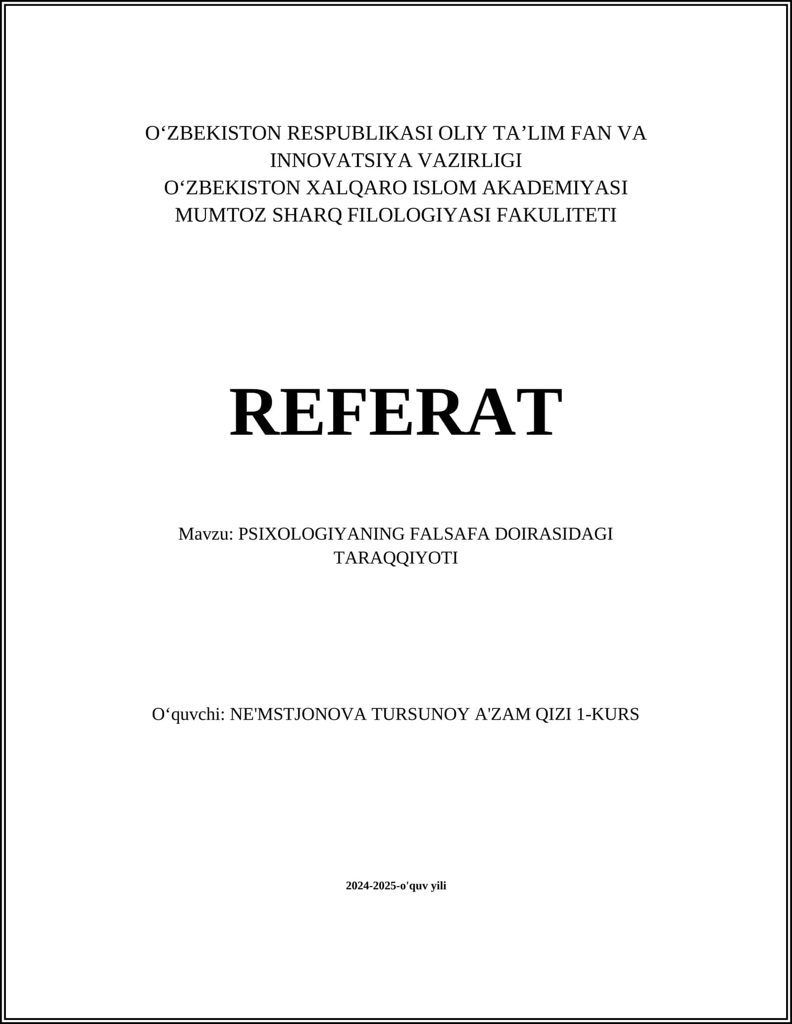 PSIXOLOGIYANING FALSAFA DOIRASIDAGI TARAQQIYOTI 1