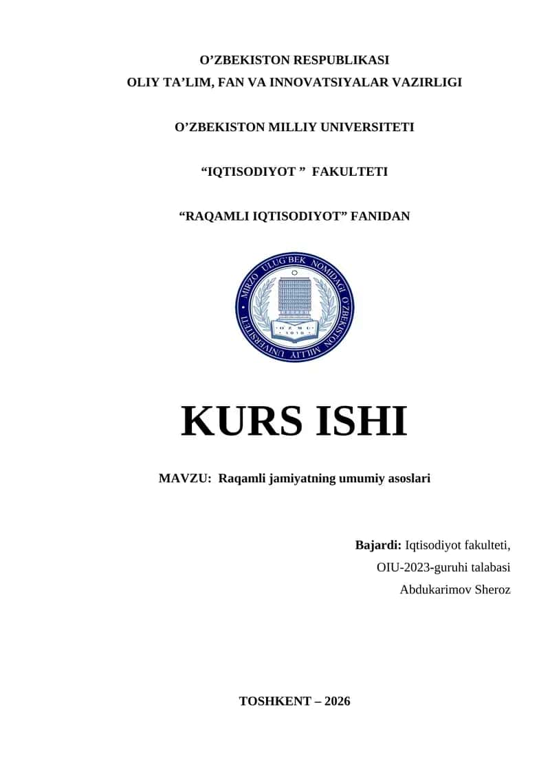 Raqamli jamiyatning umumiy asoslari 1