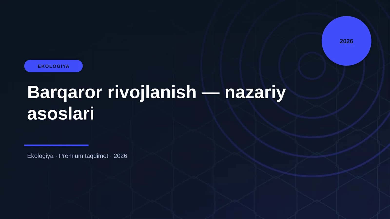 Barqaror rivojlanish — nazariy asoslari 1