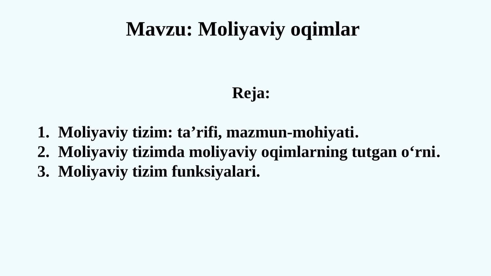 Moliyaviy tizim 1