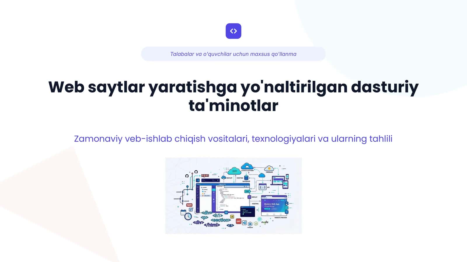 Web saytlar yaratishga yo'naltirilgan dasturiy ta'minotlar | Zamonaviy veb-ishlab chiqish vositalari, texnologiyalari va ularning tahlili 1