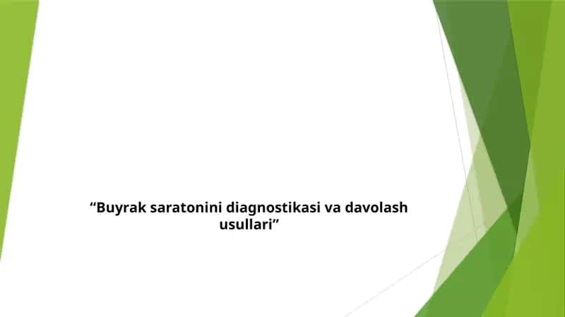 Buyrak saratonini diagnostikasi va davolash usullari 1