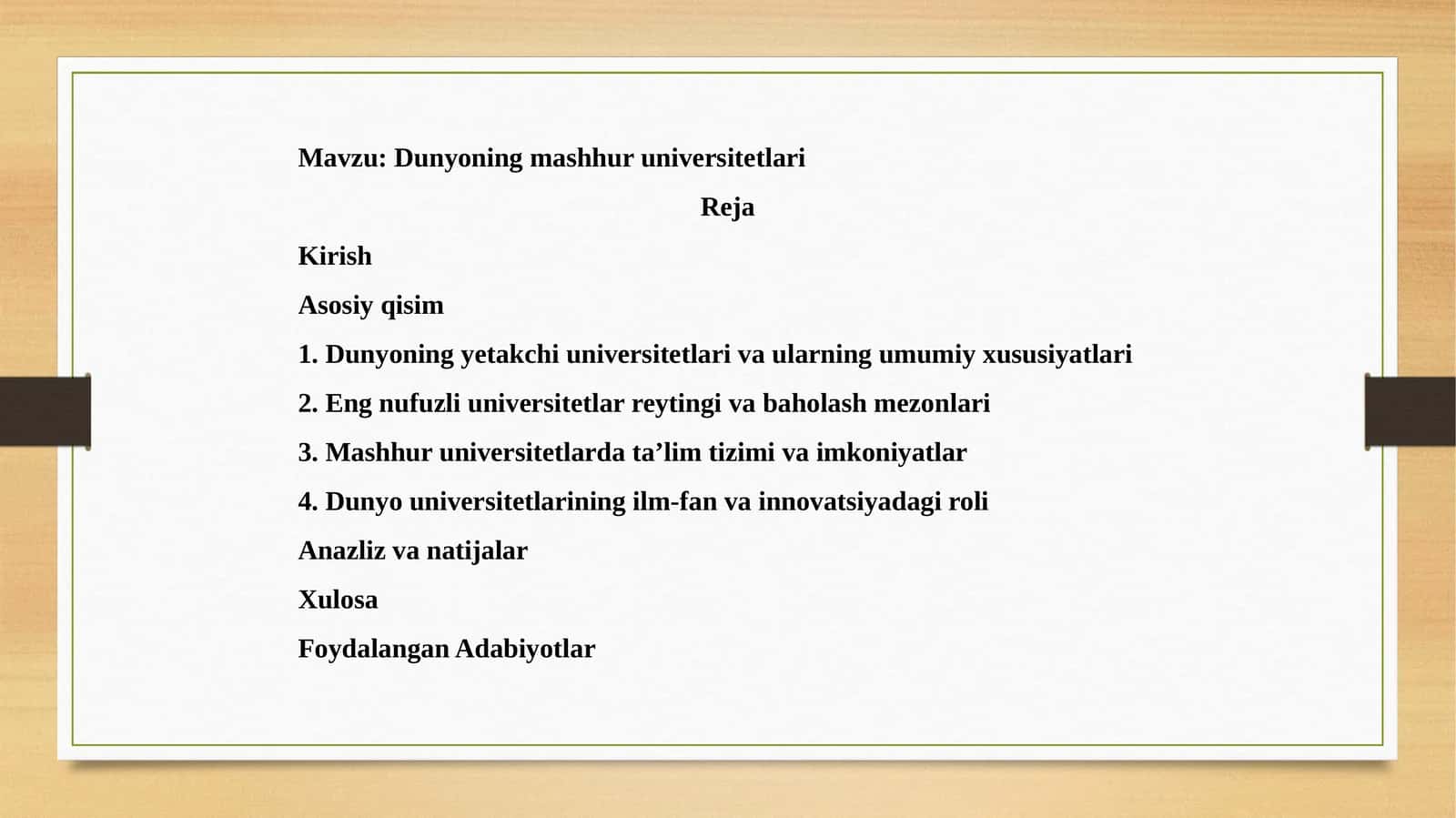 Dunyoning mashhur universitetlari 1