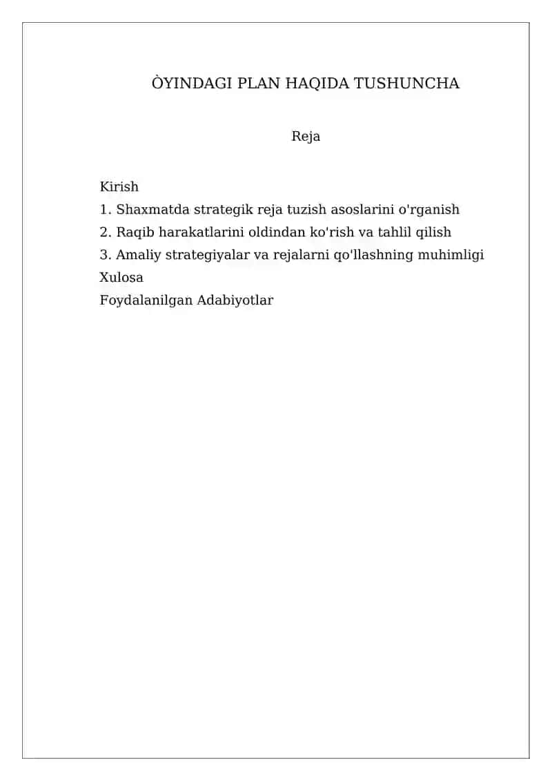 Shaxmat reja tuzish 1