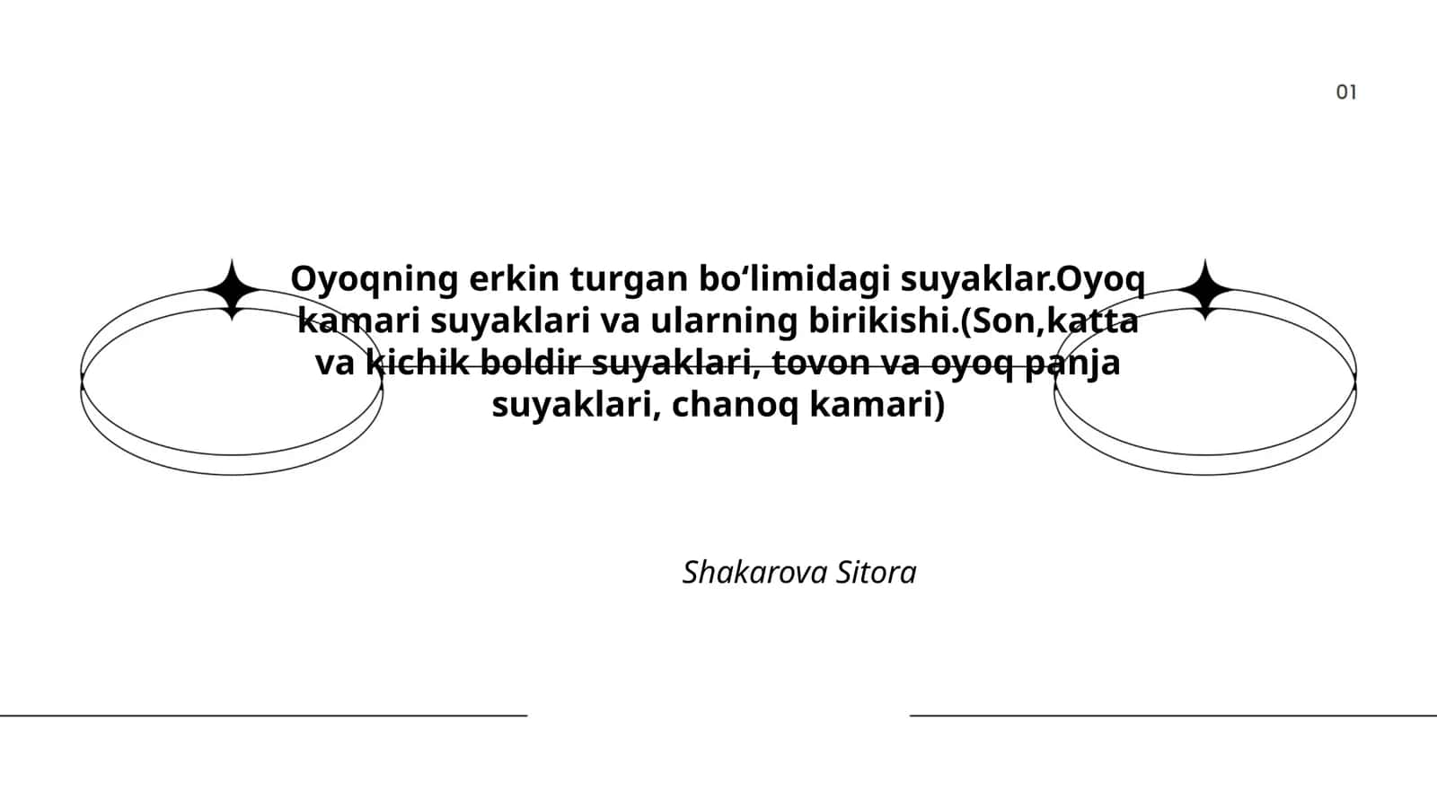 Oyoqning erkin turgan boʻlimidagi suyaklar 1