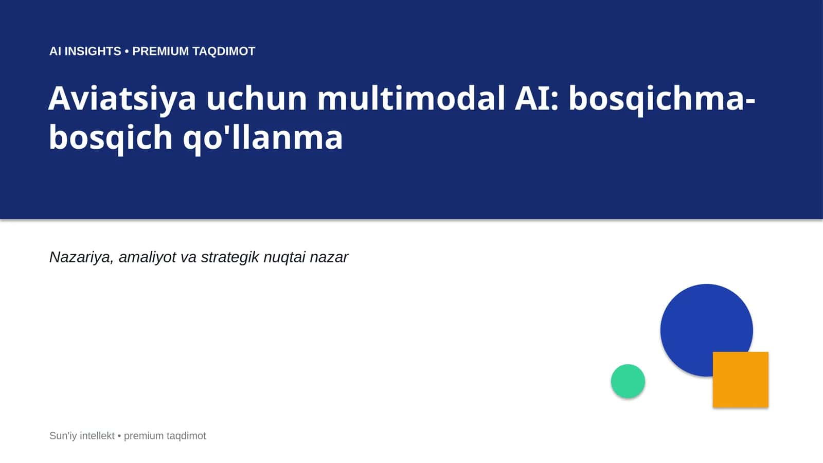 Aviatsiya uchun multimodal AI: bosqichma-bosqich qo'llanma 1
