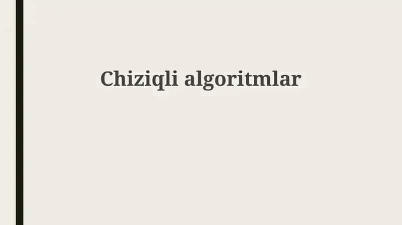 Chiziqlialgoritmlar 1