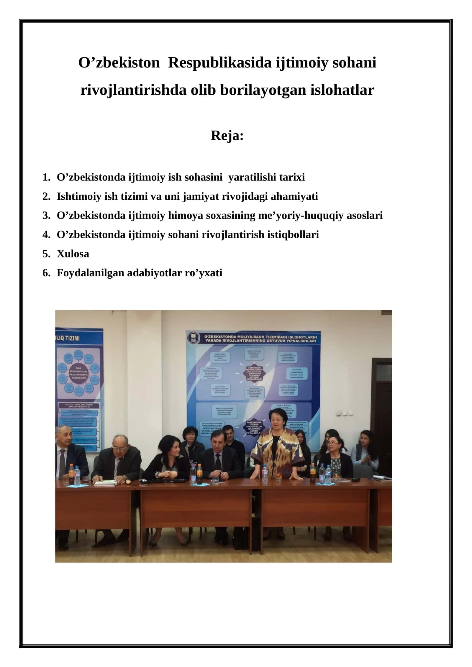 O’zbekistonda ijtimoiy ish sohasini yaratilishi 1