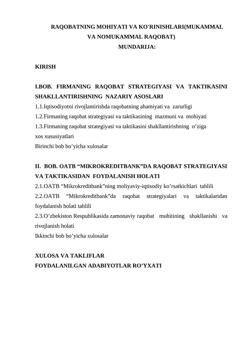 RAQOBATNING MOHIYATI VA KO'RINISHLARI(MUKAMMAL VA NOMUKAMMAL RAQOBAT) 1