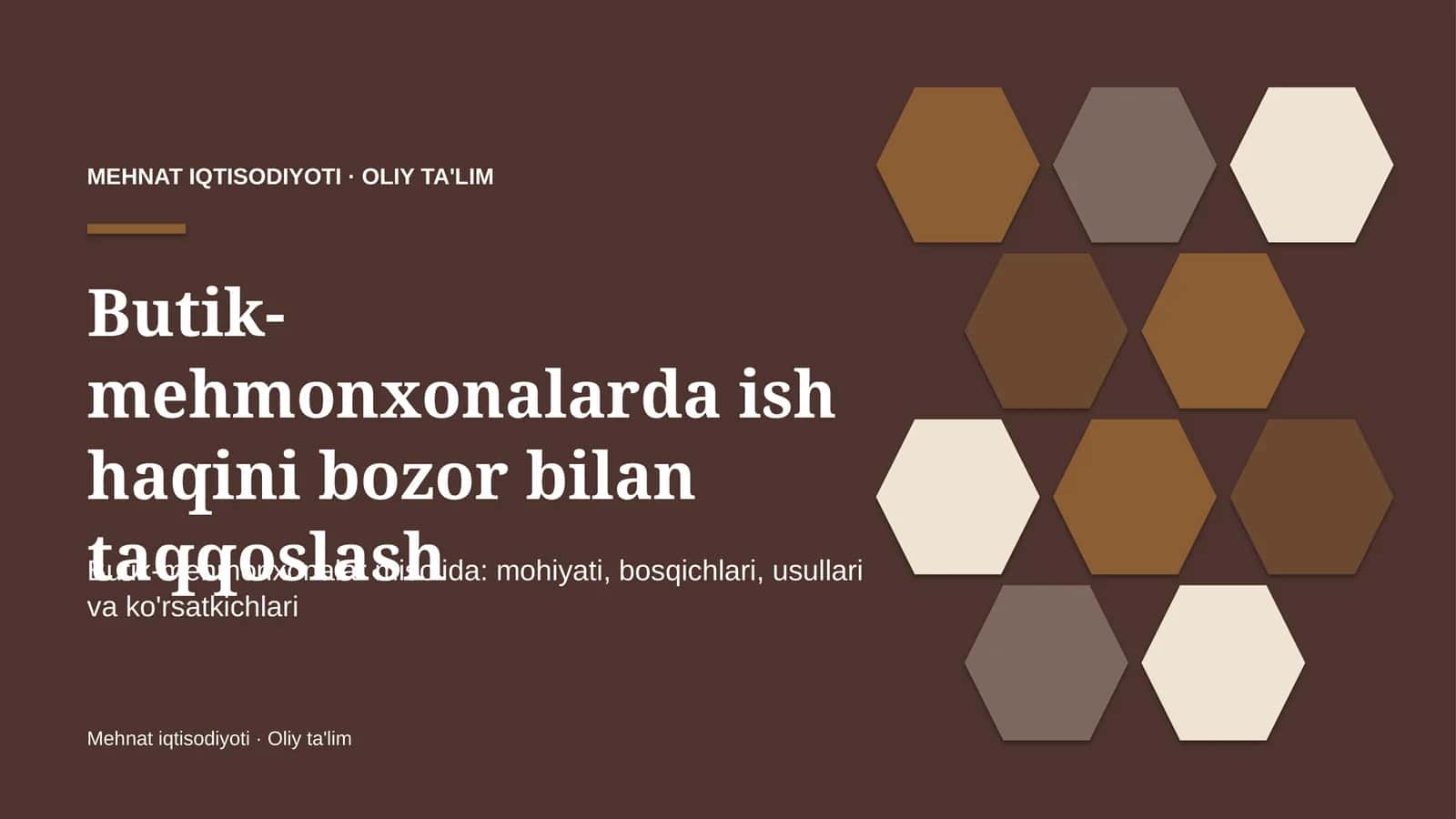 butik mehmonxonalarda ish haqini bozor bilan taqqoslash 7144 1