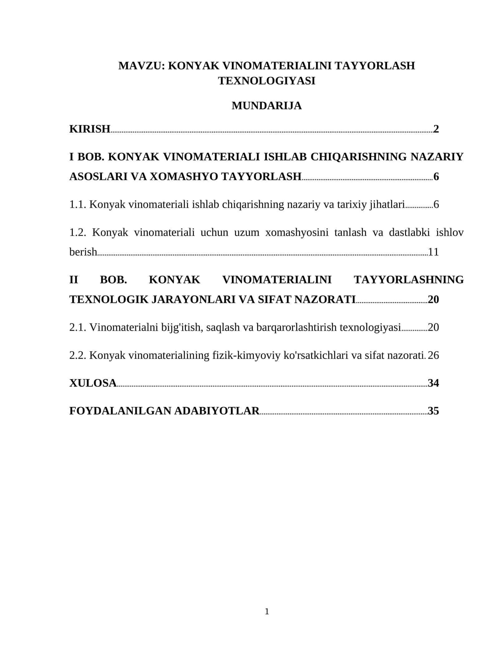 KONYAK VINOMATERIALINI TAYYORLASH TEXNOLOGIYASI 1
