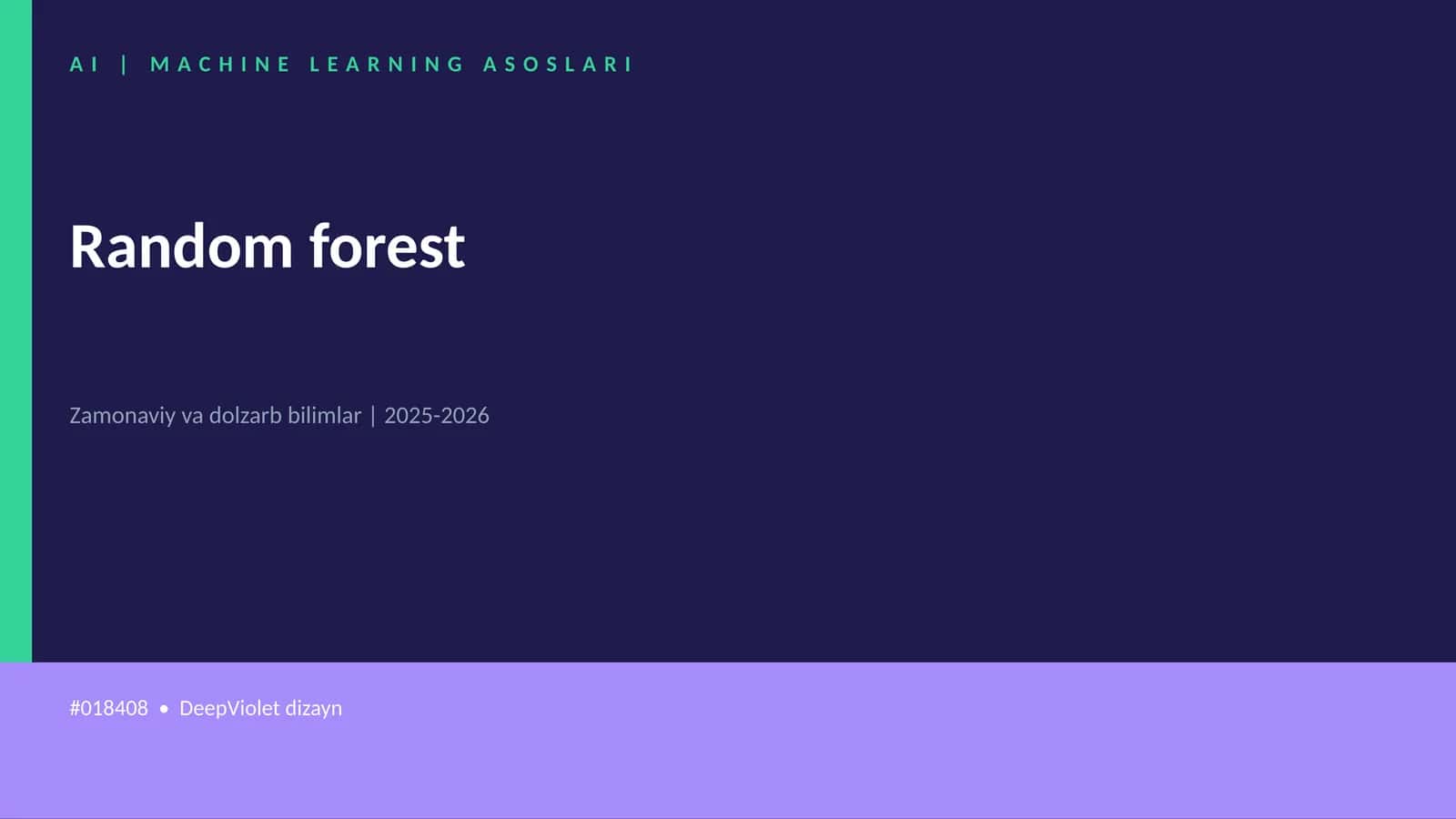 AI | MACHINE LEARNING ASOSLARI 1